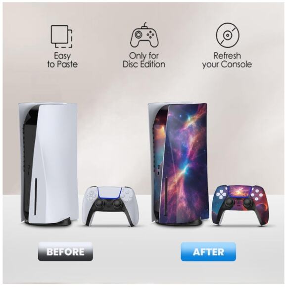 Toxxos PS5 Skin Disc Edition Anime Console and Controller Vinyl Cover Skins Wrap - Picture 4 of 6